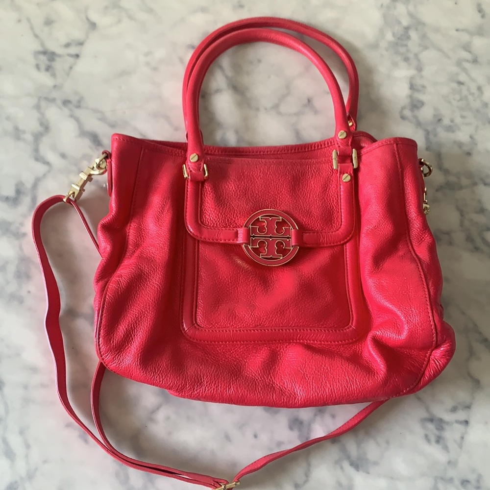 Red Tory Burch Amanda Hobo Purse